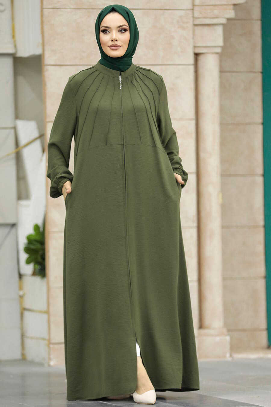 Neva Style - Khaki Women Turkish Abaya 11065HK