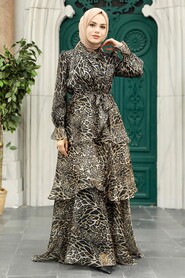  Leopard Hijab For Women Dress 3825LP - 2