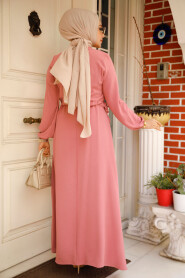  Light Dusty Rose Long Sleeve Dress 6314AGK - 3