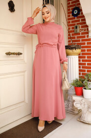  Light Dusty Rose Long Sleeve Dress 6314AGK - 2