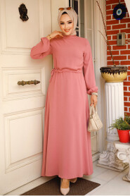  Light Dusty Rose Long Sleeve Dress 6314AGK - 1