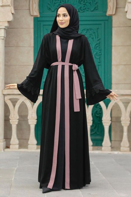  Light Dusty Rose Plus Size Abaya 55440AGK - NEVA STYLE