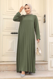  Light Khaki Muslim Long Dress Style 76840AHK - NEVA STYLE