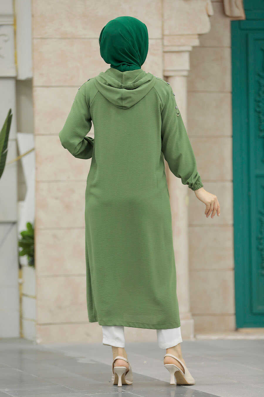 Neva Style - Light Khaki Women Coat 511AHK
