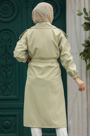 Neva Style - Light Khaki Women Trench Coat 647AHK - Thumbnail