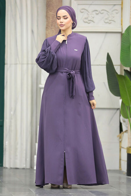  Lila Dubai Abaya 20079LILA - NEVA STYLE