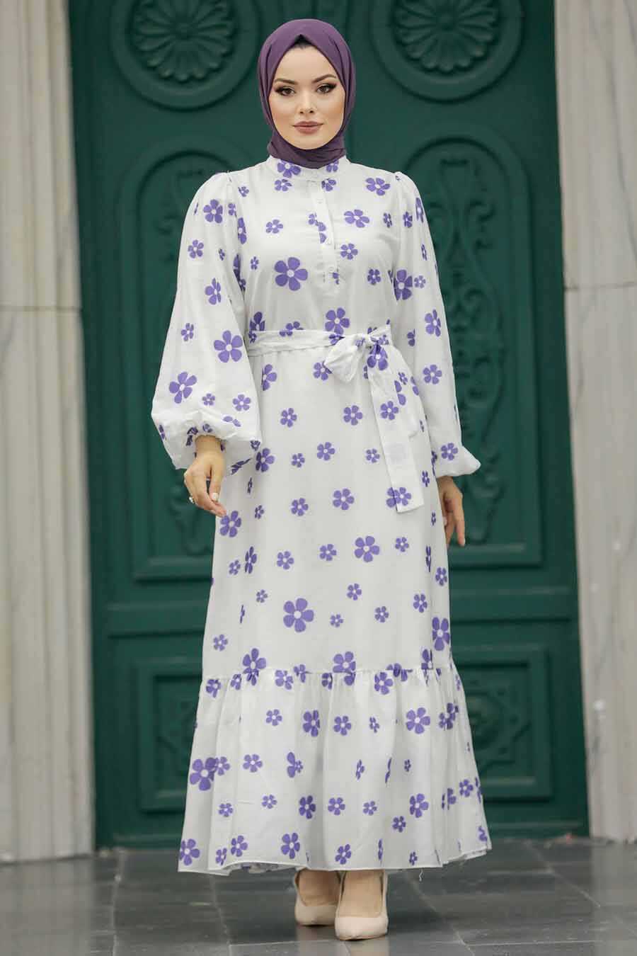Neva Style - Lila Hijab For Women Dress 13461LILA