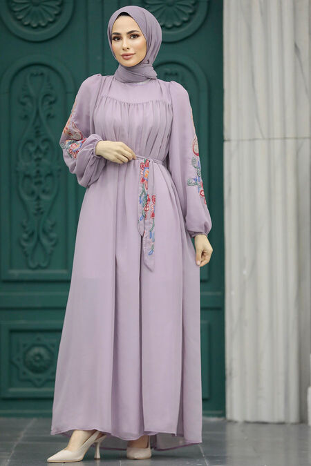  Lila Hijab For Women Dress 8889LILA - NEVA STYLE