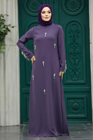  Lila Hijab Maxi Dress 30024LILA - 3