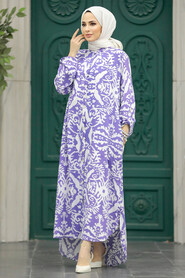  Lila Hijab Turkish Dress 50104LILA - 1