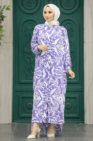  Lila Hijab Turkish Dress 50104LILA - 2