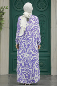  Lila Hijab Turkish Dress 50104LILA - 3