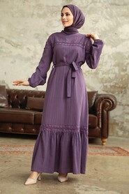  Lila Islamic Clothing Dress 5877LILA - 2