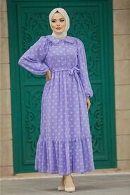  Lila Long Muslim Dress 13181LILA - 3