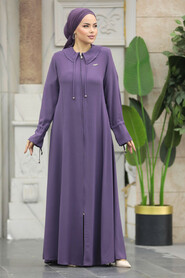  Lila Long Sleeve Turkısh Abaya 20021LILA - 4