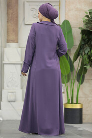  Lila Long Sleeve Turkısh Abaya 20021LILA - 6