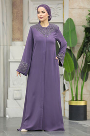  Lila Plus Size Abaya 20057LILA - 2