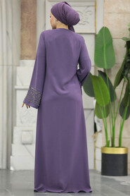  Lila Plus Size Abaya 20057LILA - 3