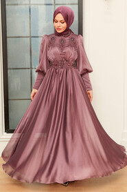  Luxury Dark Dusty Rose Modest Prom Dress 22101KGK - 2