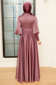  Luxury Dark Dusty Rose Modest Prom Dress 22101KGK - 4