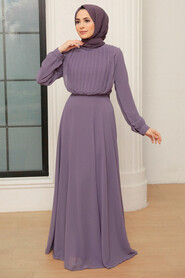  Lila Turkish Hijab Evening Gown 3371LILA - 1