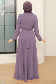  Lila Turkish Hijab Evening Gown 3371LILA - 3