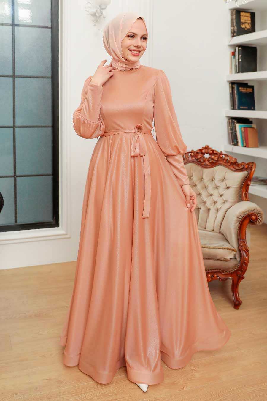 Long Biscuit Modest Bridesmaid Dress 56721BS - Neva-style.com