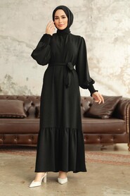  Long Black Hijab Dress 5972S - 3