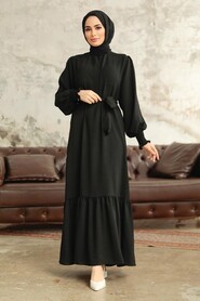  Long Black Hijab Dress 5972S - 1