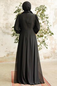  Long Black Hijab Prom Dress 25838S - Thumbnail