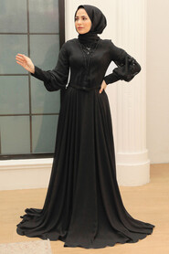  Long Black Muslim Prom Dress 750S - 2