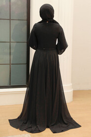  Long Black Muslim Prom Dress 750S - 3