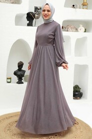  Long Dark Lila Modest Wedding Dress 55410KLILA - 2