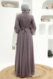  Long Dark Lila Modest Wedding Dress 55410KLILA - 3