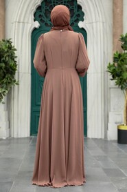  Long Dark Mink Muslim Women Clothing Prom Dress 25838KV - 2