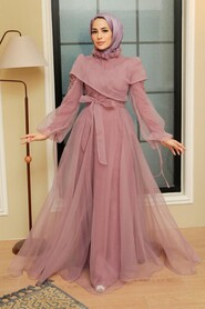  Long Dusty Rose Evening Dress 22331GK - 1