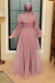  Long Dusty Rose Evening Dress 22331GK - 5
