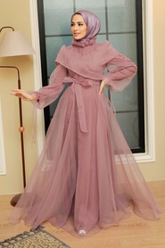  Long Dusty Rose Evening Dress 22331GK - 4
