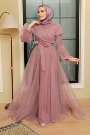  Long Dusty Rose Evening Dress 22331GK - 3