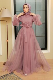  Long Dusty Rose Evening Dress 22331GK - 2