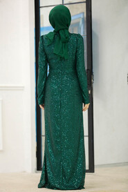  Long Emerald Green Islamic Engagement Dress 40831ZY - 5