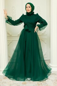 Long Green Hijab Evening Dress 22331Y - 1