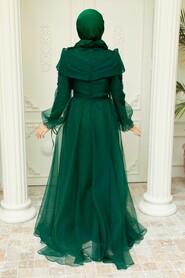  Long Green Hijab Evening Dress 22331Y - 3