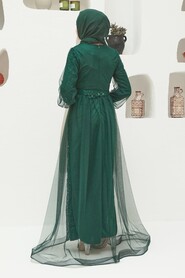 Long Green Modest Bridesmaid Dress 56291Y - Thumbnail