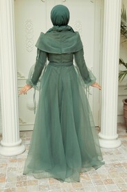  Long Khaki Hijab Evening Dress 22331HK - 3
