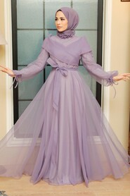  Long Lila Hijab Evening Dress 22331LILA - 1
