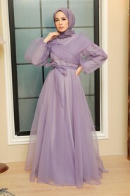  Long Lila Hijab Evening Dress 22331LILA - 2