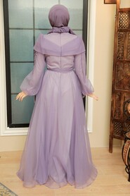  Long Lila Hijab Evening Dress 22331LILA - 4