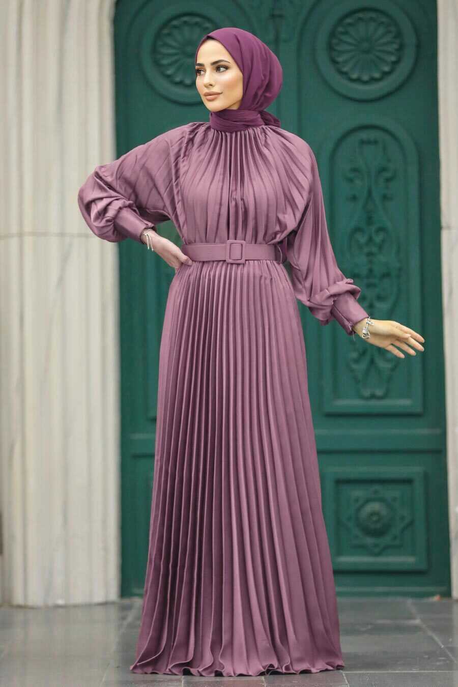 Neva Style - Long Lila Islamic Clothing Dress 41204LILA