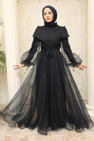  Long Navy Blue Hijab Evening Dress 22331L - 1